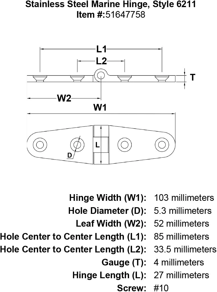 Style 6211 Hinge