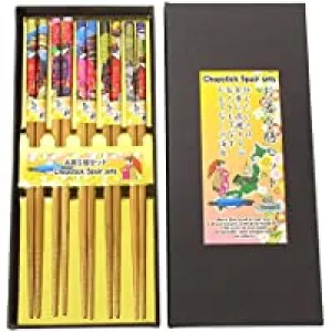 Traditional Art Bamboo Chopsticks 5 Piece Set: Maiko in Kyoto CLEARANCE USA