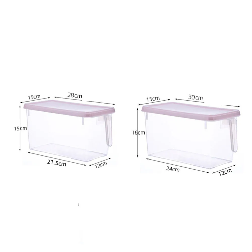 Transparent Food Grade Plastic Refrigerator Storage Box with Handle, HG0004