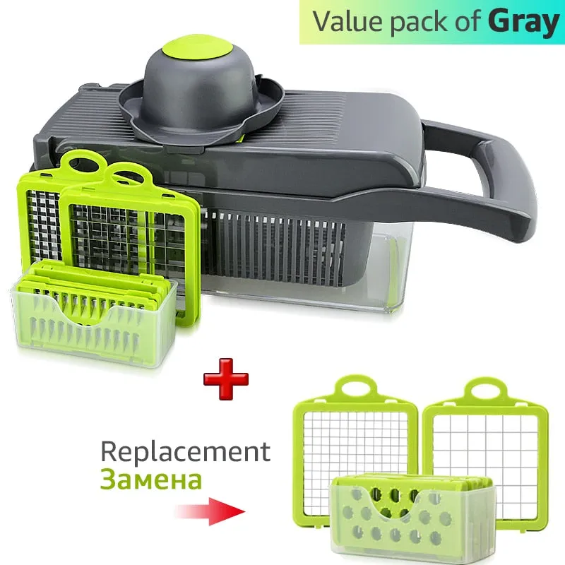 Vegetable Cutter Multifunctional Slicer Fruit Potato Peeler Carrot Grater Kitchen accessories basket vegetable slicer - kitchen wear